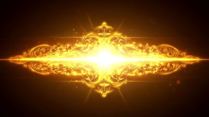 Golden ornate design on dark background