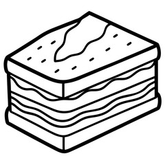 Dobos Torte line art vector