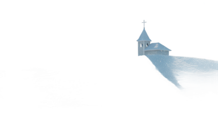 Snowy hill , isolated transparent background