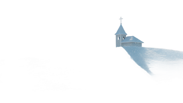 Snowy hill , isolated transparent background