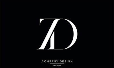 ZD, DZ, Z, D Abstract Letters Logo Monogram Design Font Icon Vector