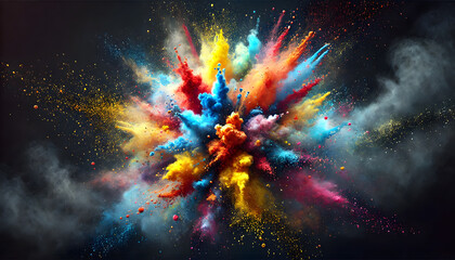 explosion splash of colorful powder
