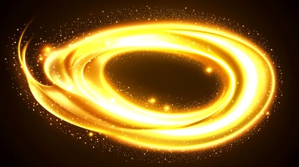 Golden oval glow with sparkles