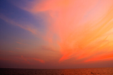 sunset in the sea