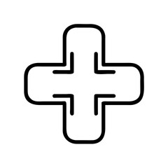 Obraz premium Medical cross symbol designed in minimal line art style 