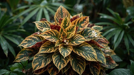 Obraz premium Croton Petra showcasing a variety of leaf colors