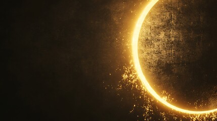 Golden ring on dark textured background