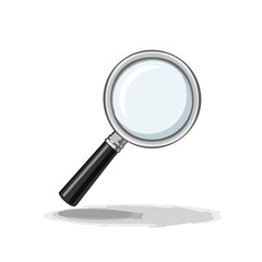 Cartoon Magnifying Glass Illustration for Investigation and Discovery