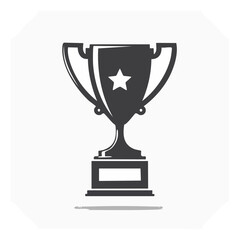 Trophy cup vector illustration for award achievement competition concept graphic element success goal champion victory star