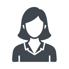 Businesswoman avatar portrait icon simple illustration woman professional employee short hairstyle blouse vector graphic