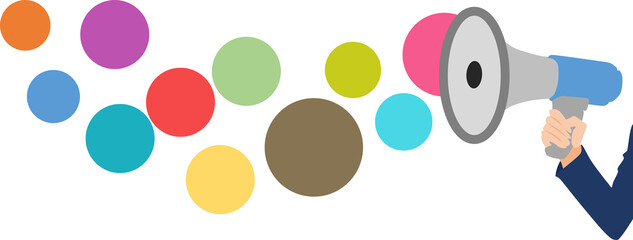 スピーカーで発信するグラフィック素材イラスト