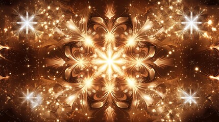 Golden snowflake fractal design