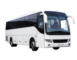 A sleek modern passenger coach stands ready for comfortable long distance travel and group excursions.