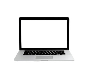 Fototapeta premium Modern laptop with an empty display awaiting new information or creative designs.