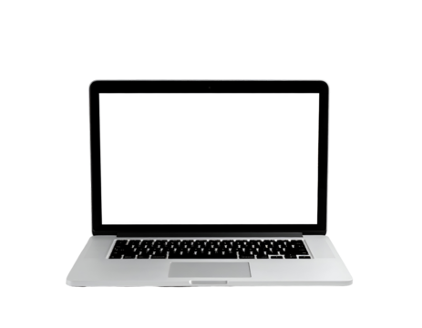 Modern laptop with an empty display awaiting new information or creative designs.
