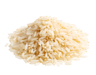 A beautiful mound of raw, uncooked rice grains forming a healthy and essential culinary staple.