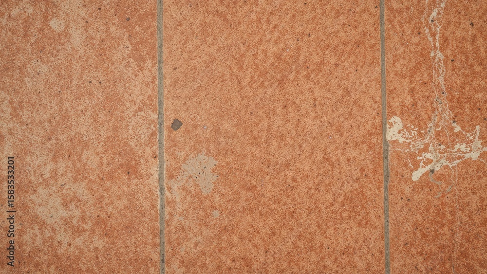 Poster macro shot of weathered orange limestone stairs with unique patterns, perfect for backdrop and copy 