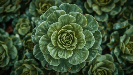 Macro shot of vibrant water lettuce leaves