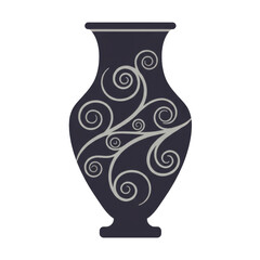 Elegant decorative vase with intricate swirls on a dark background, ideal for design use