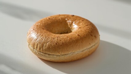 Close-up view of freshly baked bagels