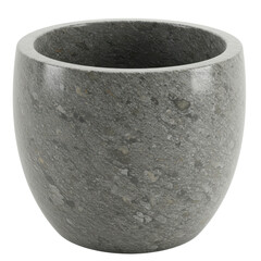 Elegant gray stone planter showcasing a smooth finish, ideal for indoor decor