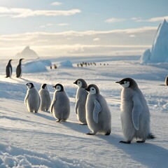 Obraz premium Emperor Penguin Chicks