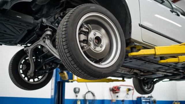 Car Underbody Inspection and Maintenance in Garage