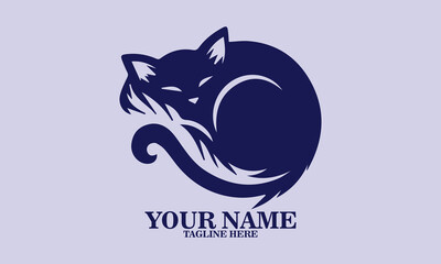 Sleeping calico cat sketch for vector illustration and logo design. Lazy day