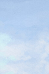 Fototapeta premium Watercolor cloudscape background, blue paper texture