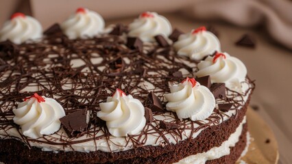 Close-up texture of chocolate pastry