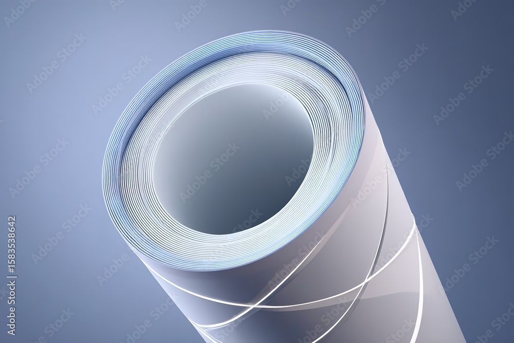 Poster roll of translucent film showcasing smooth surface under soft lighting in a minimalistic setting