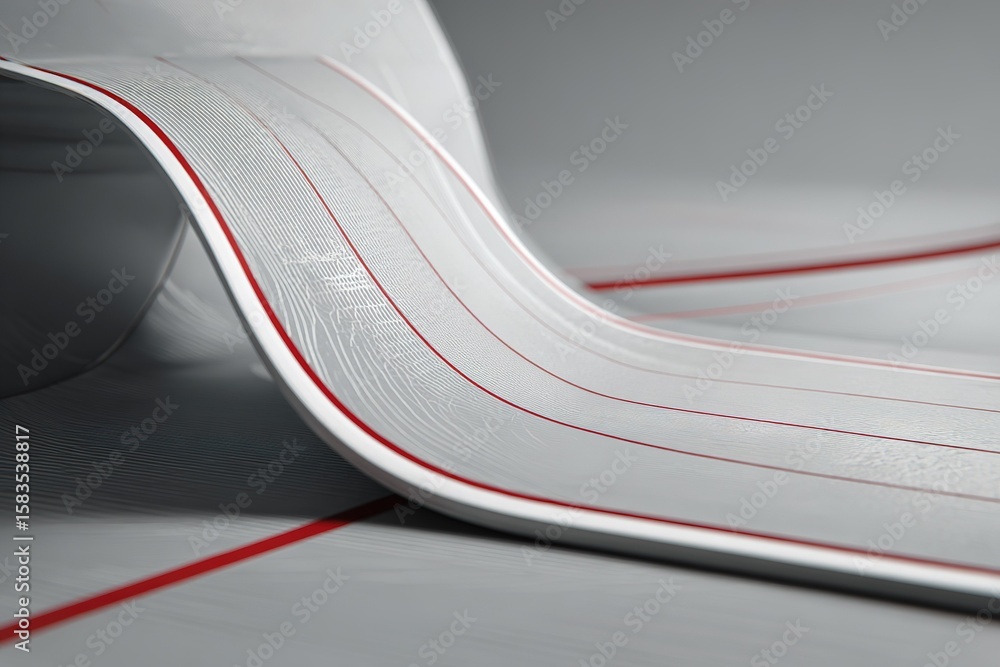Poster curved lines on a detailed surface create an artistic perspective in a minimalist composition