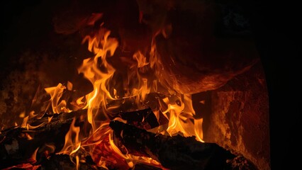 Fototapeta premium Intimate Look at Burning Lumber