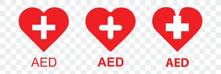 Fototapeta premium Red AED Icon Illustration