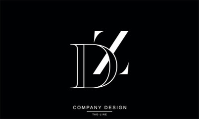 DZ, ZD, D, Z Abstract Letters Logo Monogram design Font Icon Vector