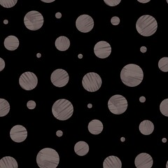 Dark Neutral Polka Dot Pattern – Hand-Drawn Textured Circles on Black Seamless Pattern