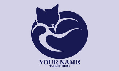 Sleeping calico cat sketch for vector illustration and logo design. Lazy day