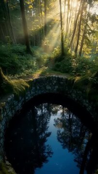 Ancient Stone Well in Enchanted Forest