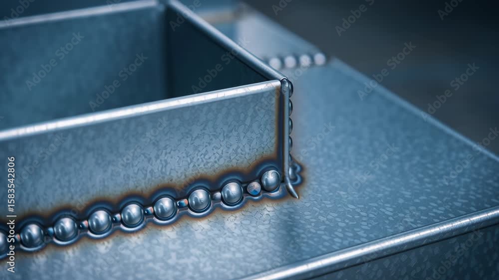 Poster metal air duct welding close up with precise engineering industry creating durable ventilation syste