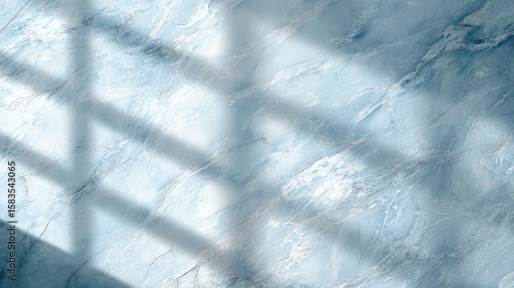 Aufkleber soft shadows cast delicate patterns on a textured, pale blue wall, creating a serene and abstract vi