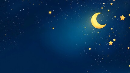 Night sky with moon and stars