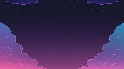 Night sky with stylized clouds