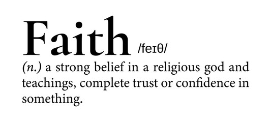 Faith png dictionary word sticker, transparent background