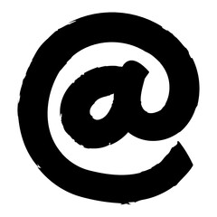 At sign png sticker, black design, transparent background