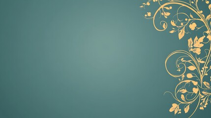 Elegant floral border on a muted teal background
