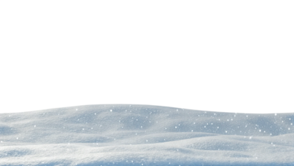 Snowdrifts and falling snowflakes created, isolated transparent background