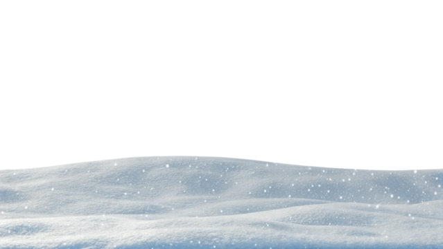 Snowdrifts and falling snowflakes created, isolated transparent background - Powered by Adobe