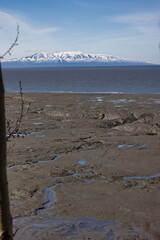 Wet muddy beach in Alaska