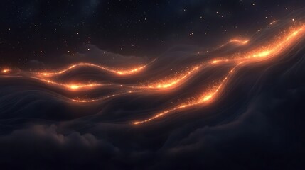 Nightly fiery cloudscape