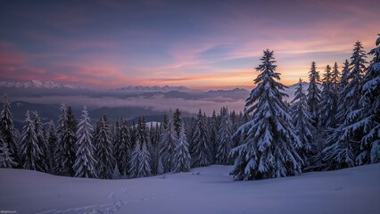 Breathtaking icy terrain in wintertime